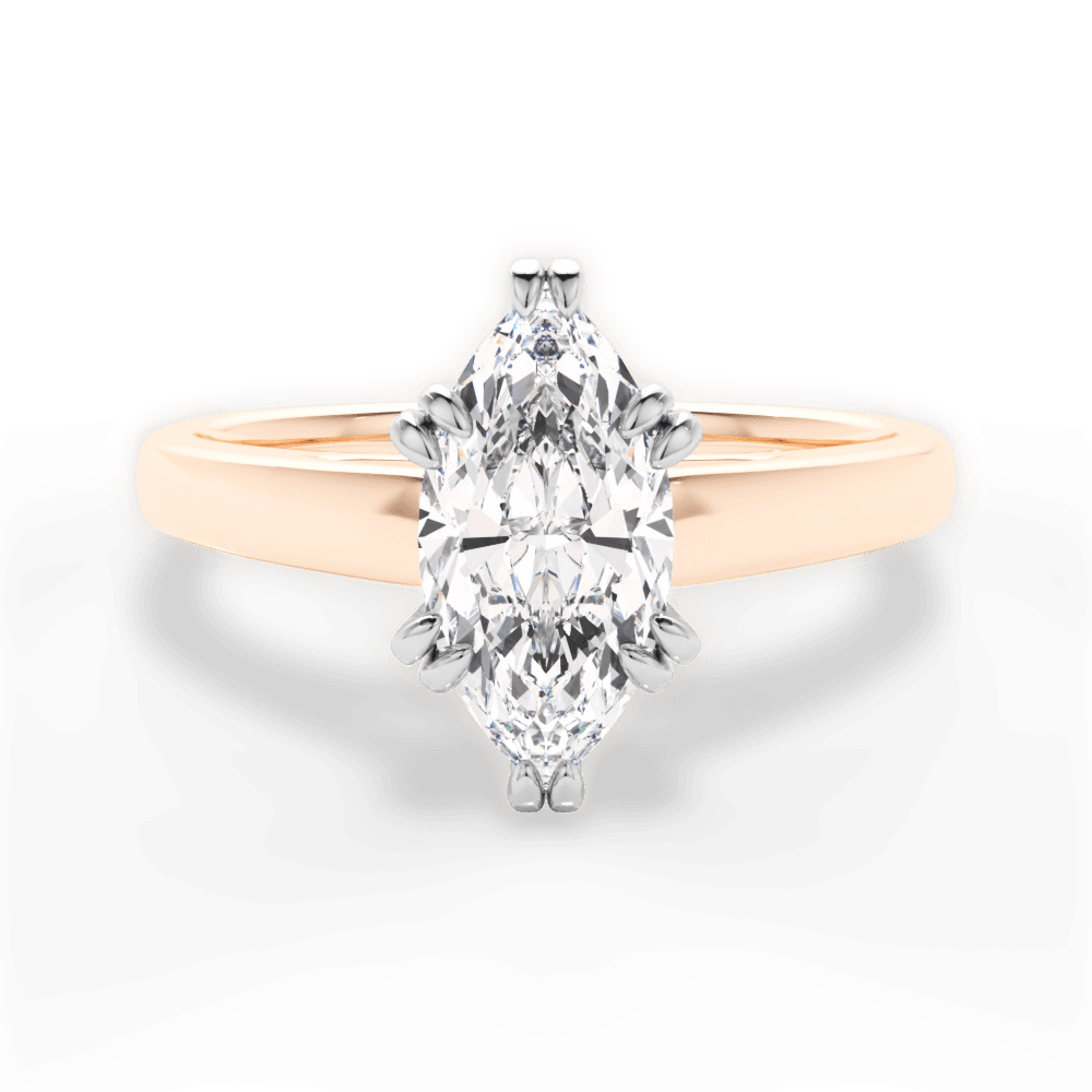 Anna Marquise Cut Lab Grown Diamond 18Kt Rose Gold Engagement Ring