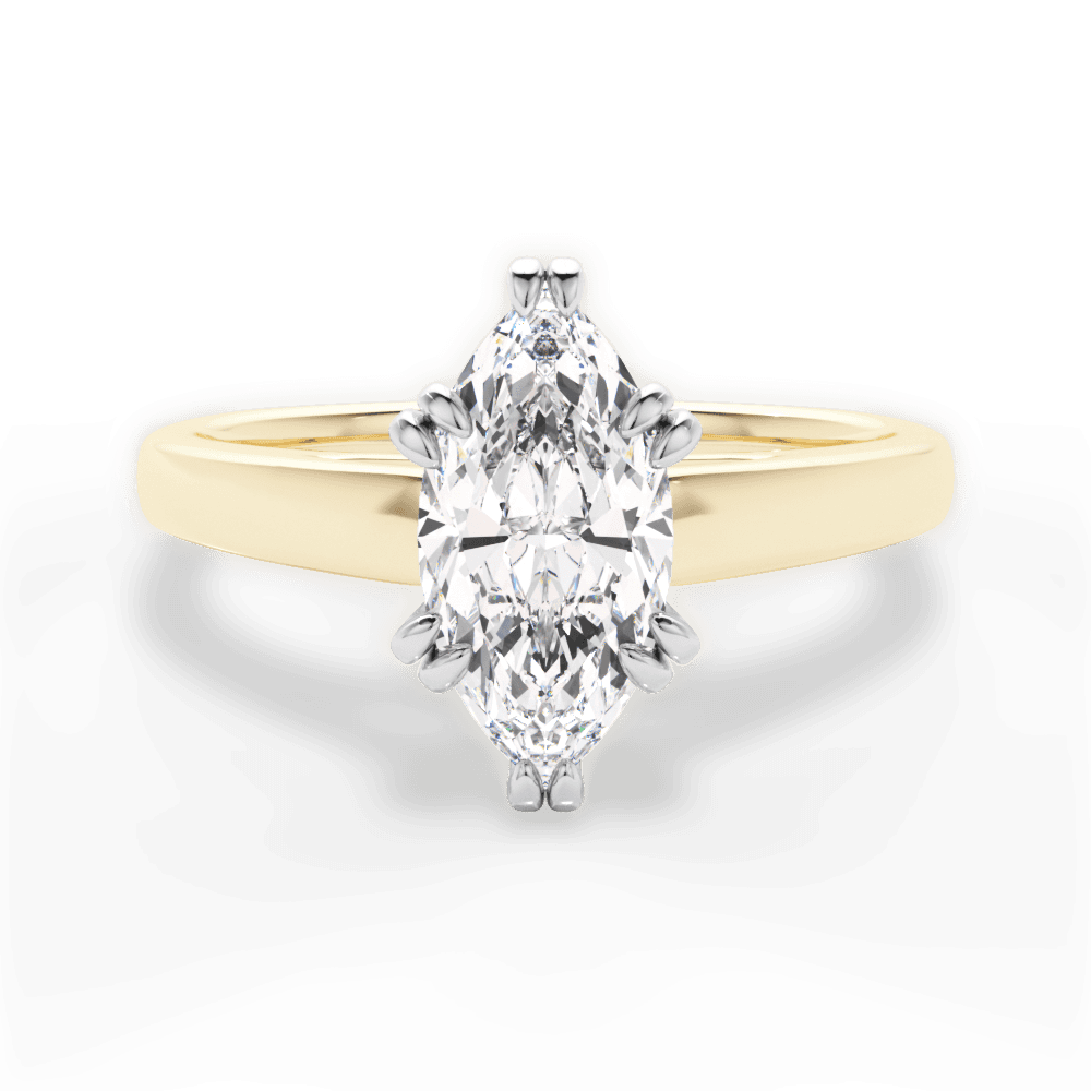 Anna Marquise Cut Lab Grown Diamond 18Kt Yellow Gold Engagement Ring