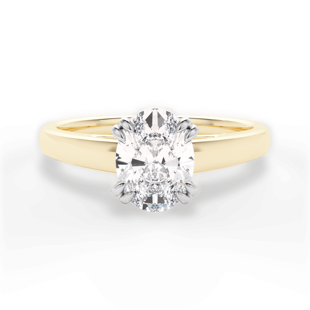 Anna Oval Cut Lab Grown Diamond 18Kt Yellow Gold Engagement Ring