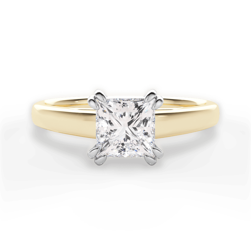 Anna Princess Cut Lab Grown Diamond 18Kt Yellow Gold Engagement Ring