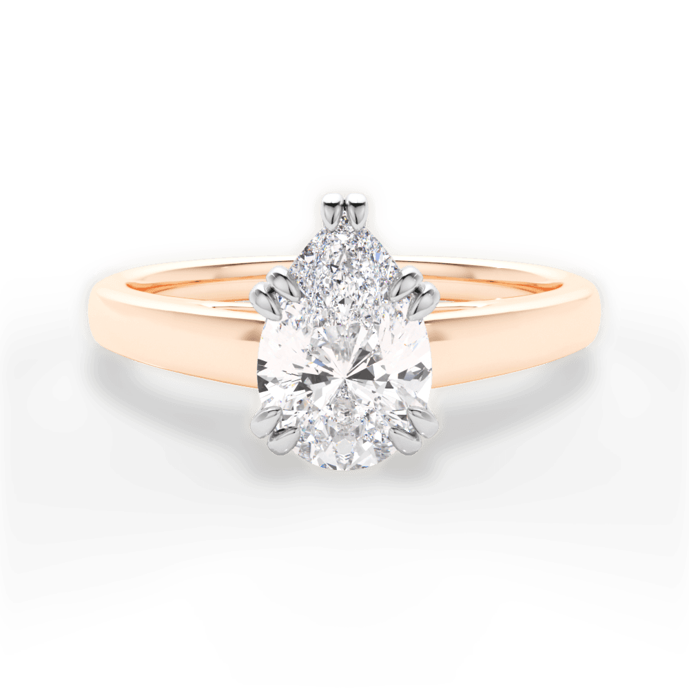 Anna Pear Cut Lab Grown Diamond 18Kt Rose Gold Engagement Ring