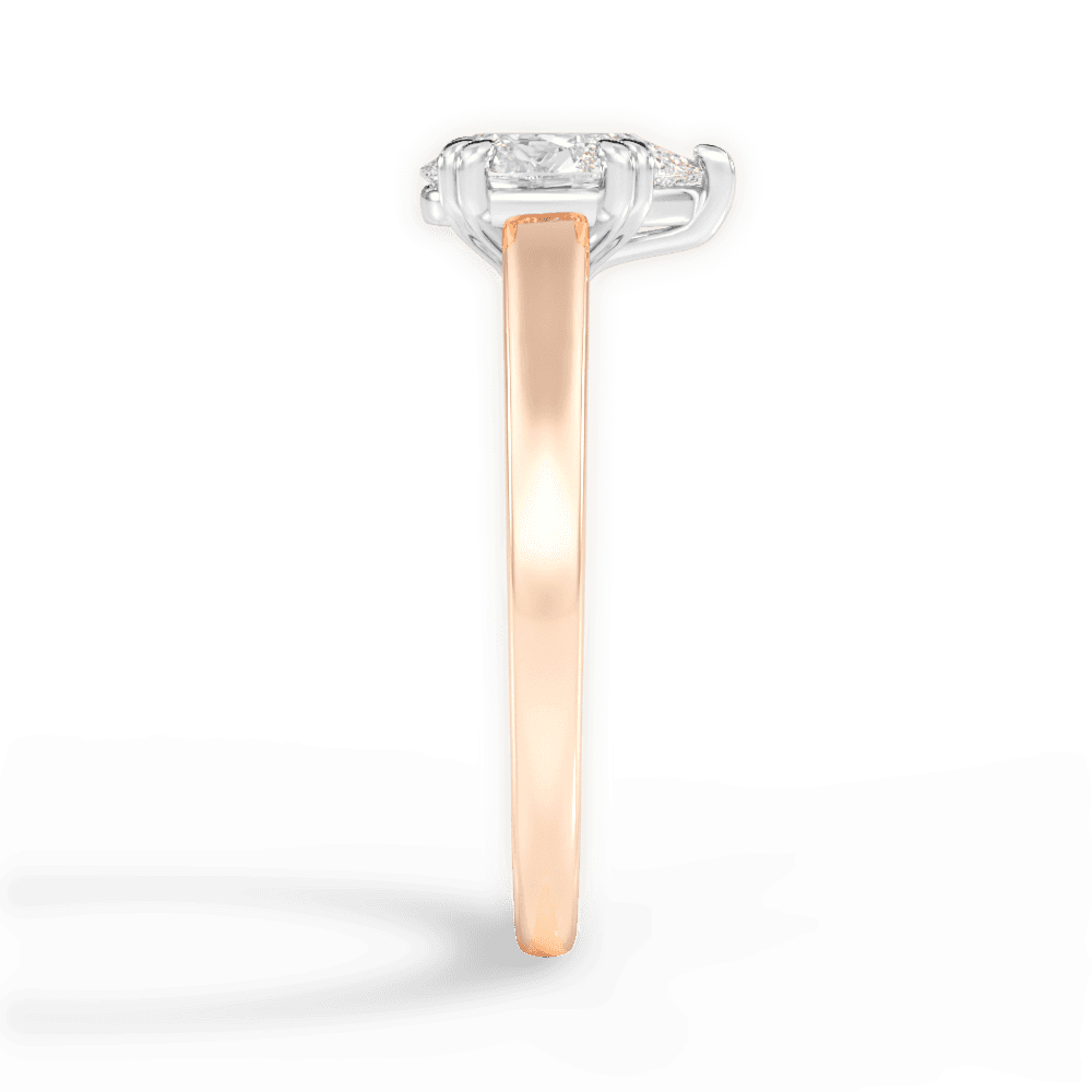 Anna Pear Cut Lab Grown Diamond 18Kt Rose Gold Engagement Ring - View 2