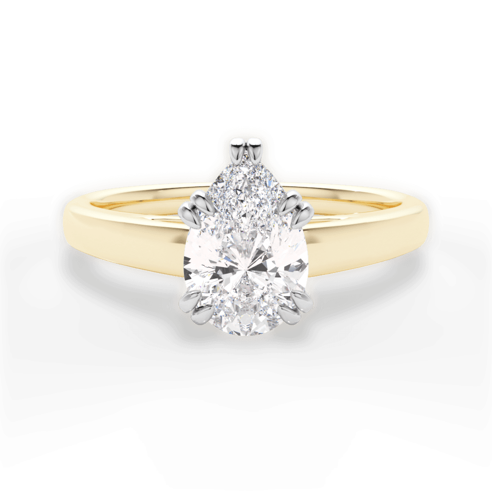 Anna Pear Cut Lab Grown Diamond 18Kt Yellow Gold Engagement Ring
