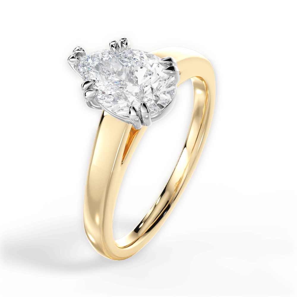 Anna Pear Cut Lab Grown Diamond 18Kt Yellow Gold Engagement Ring - View 4