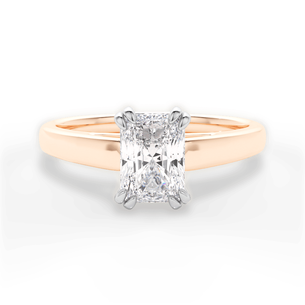 Anna Radiant Cut Lab Grown Diamond 18Kt Rose Gold Engagement Ring
