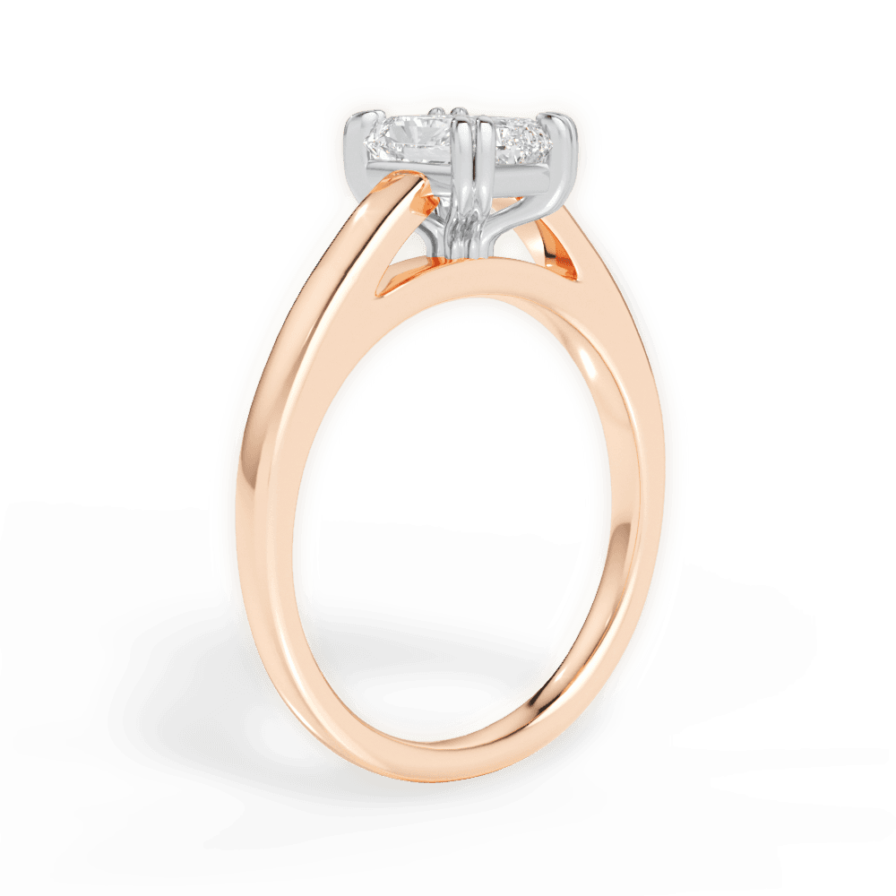 Anna Radiant Cut Lab Grown Diamond 18Kt Rose Gold Engagement Ring - View 3