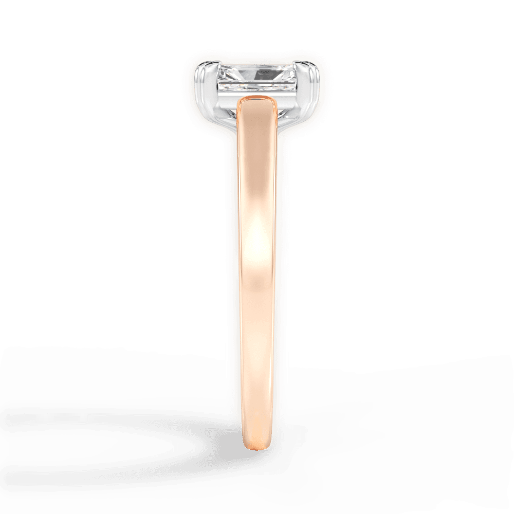 Anna Radiant Cut Lab Grown Diamond 18Kt Rose Gold Engagement Ring - View 2