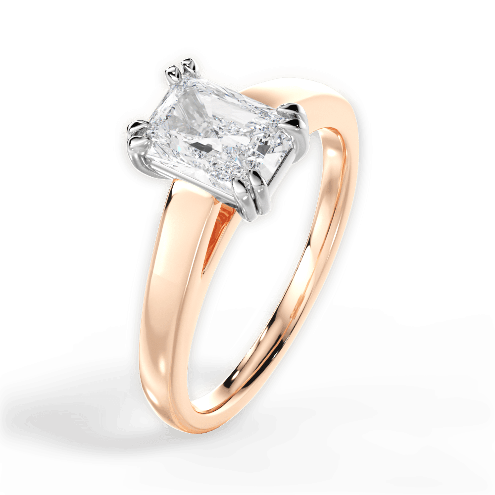 Anna Radiant Cut Lab Grown Diamond 18Kt Rose Gold Engagement Ring - View 4