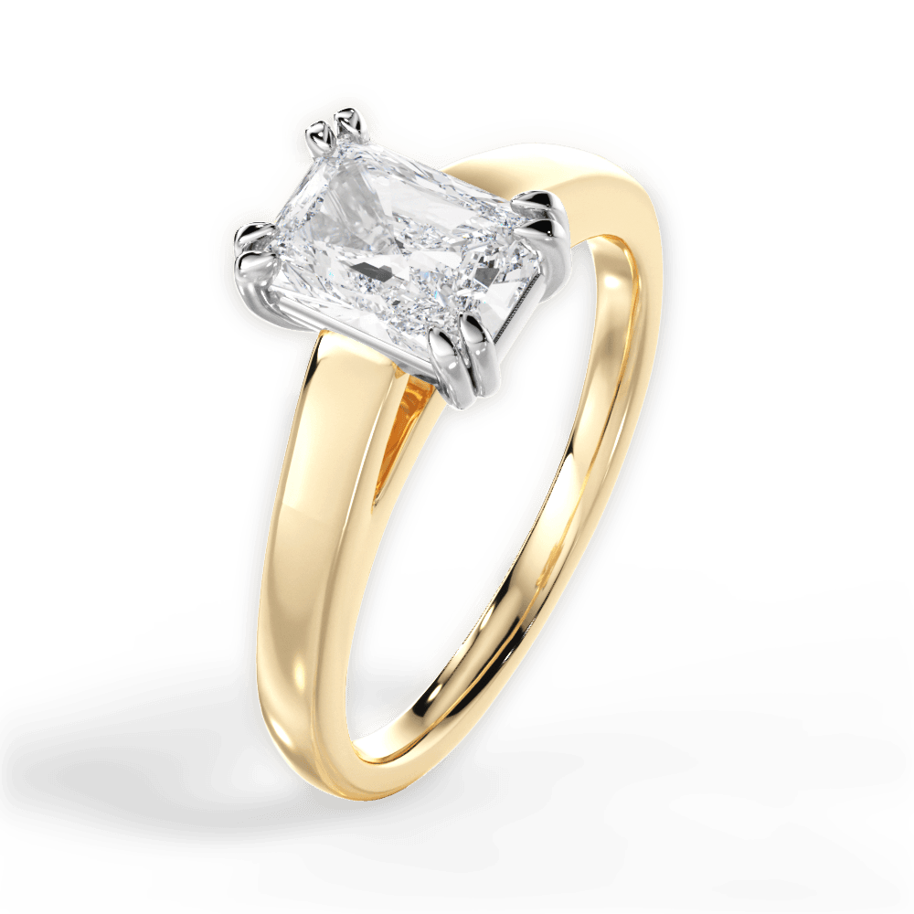 Anna Radiant Cut Lab Grown Diamond 18Kt Yellow Gold Engagement Ring - View 4