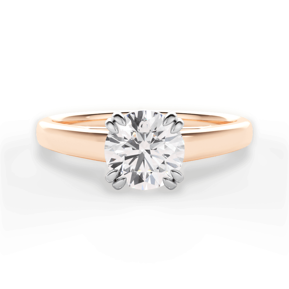 Anna Round Cut Lab Grown Diamond 18Kt Rose Gold Engagement Ring
