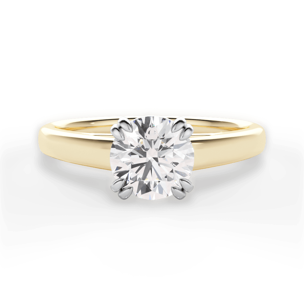 Anna Round Cut Lab Grown Diamond 18Kt Yellow Gold Engagement Ring