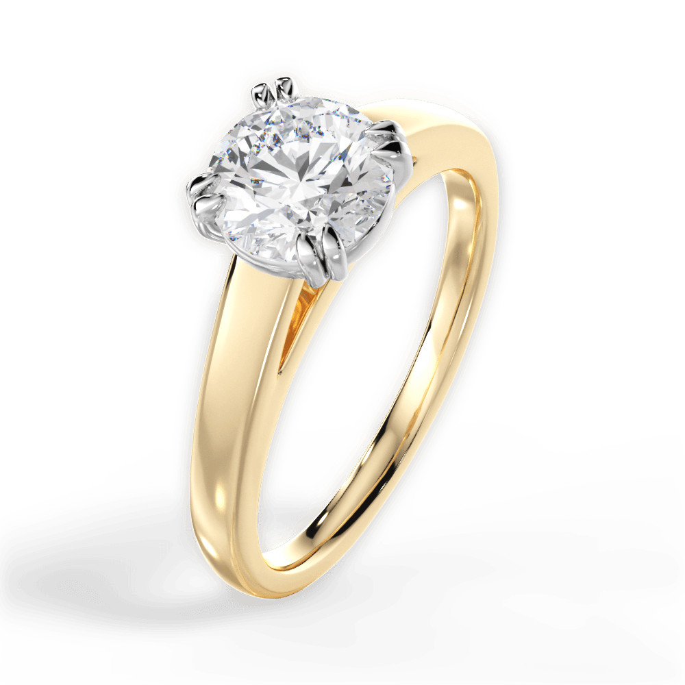 Anna Round Cut Lab Grown Diamond 18Kt Yellow Gold Engagement Ring - View 4