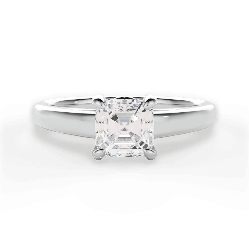 Bethany Asscher Cut Lab Grown Diamond Platinum Engagement Ring
