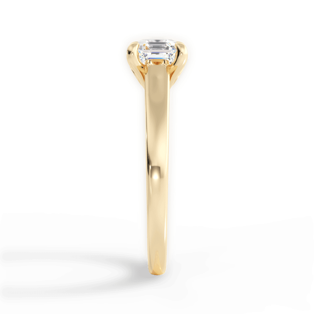 Cheryl Asscher Cut Lab Grown Diamond 18Kt Yellow Gold Engagement Ring - View 4