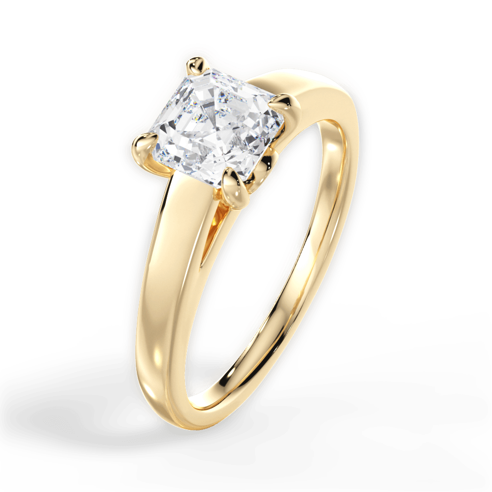Cheryl Asscher Cut Lab Grown Diamond 18Kt Yellow Gold Engagement Ring - View 3