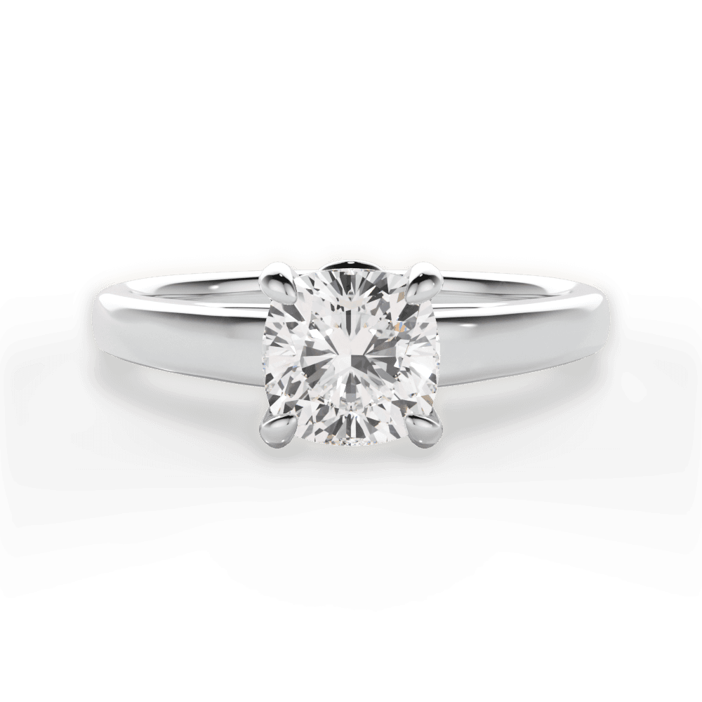 Bethany Cushion Cut Lab Grown Diamond 14Kt White Gold Engagement Ring