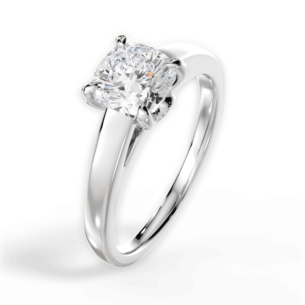 Bethany Cushion Cut Lab Grown Diamond 14Kt White Gold Engagement Ring - View 4