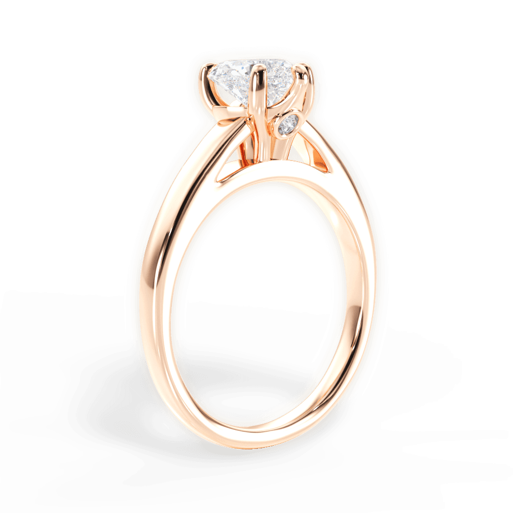 Cheryl Heart Cut Lab Grown Diamond 18Kt Rose Gold Engagement Ring - View 2