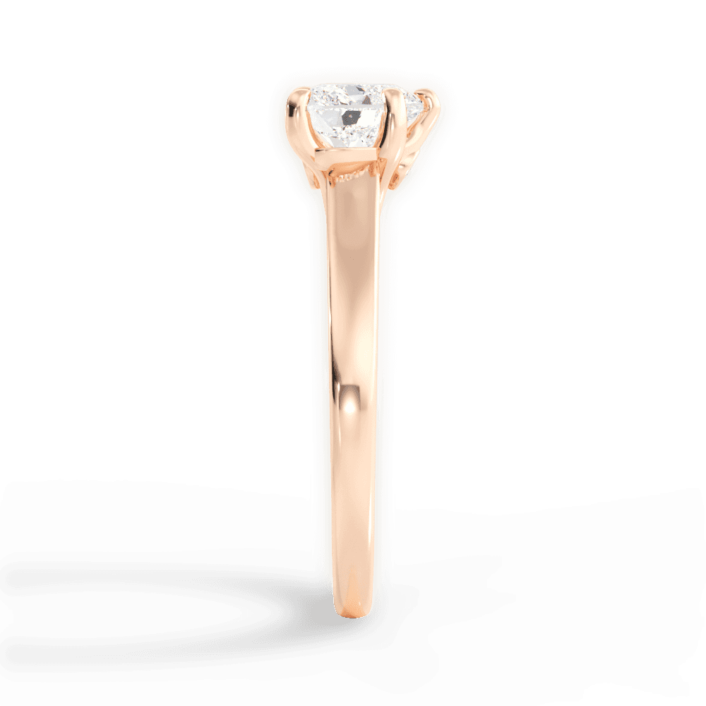 Cheryl Heart Cut Lab Grown Diamond 18Kt Rose Gold Engagement Ring - View 4