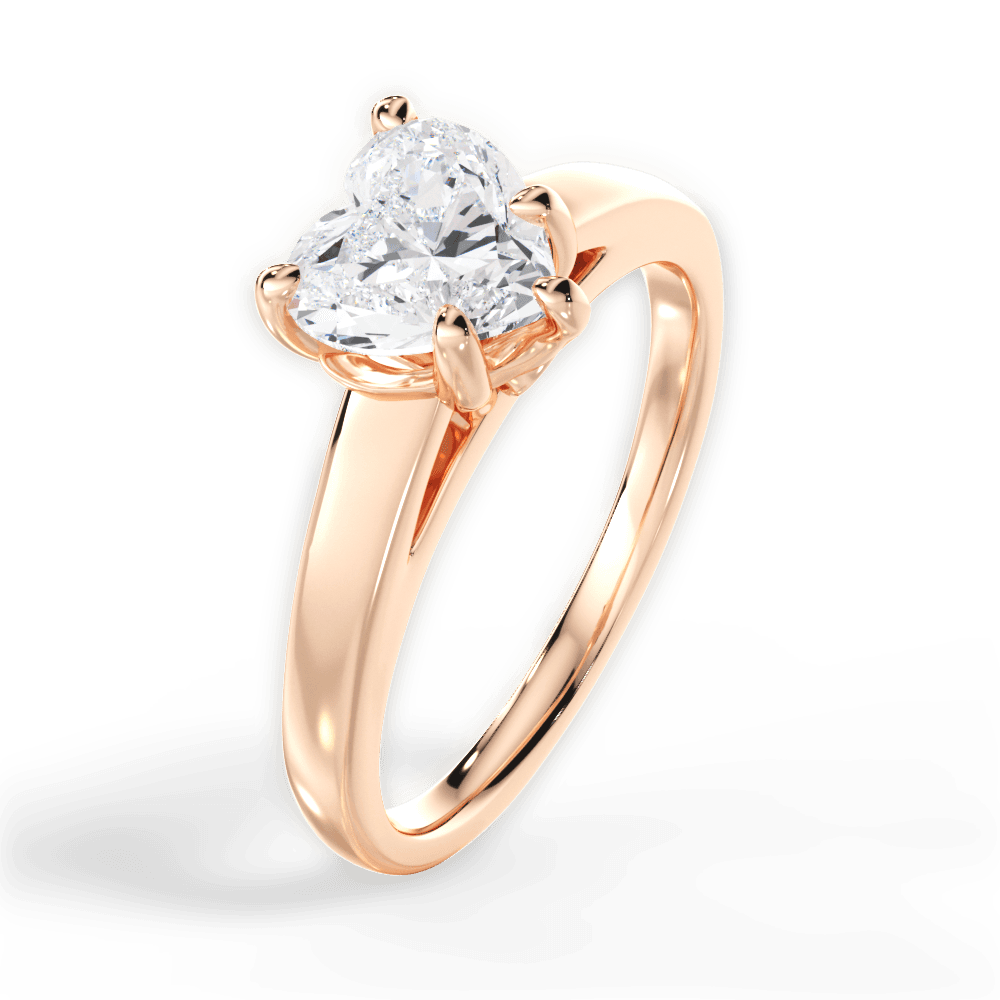 Cheryl Heart Cut Lab Grown Diamond 18Kt Rose Gold Engagement Ring - View 3