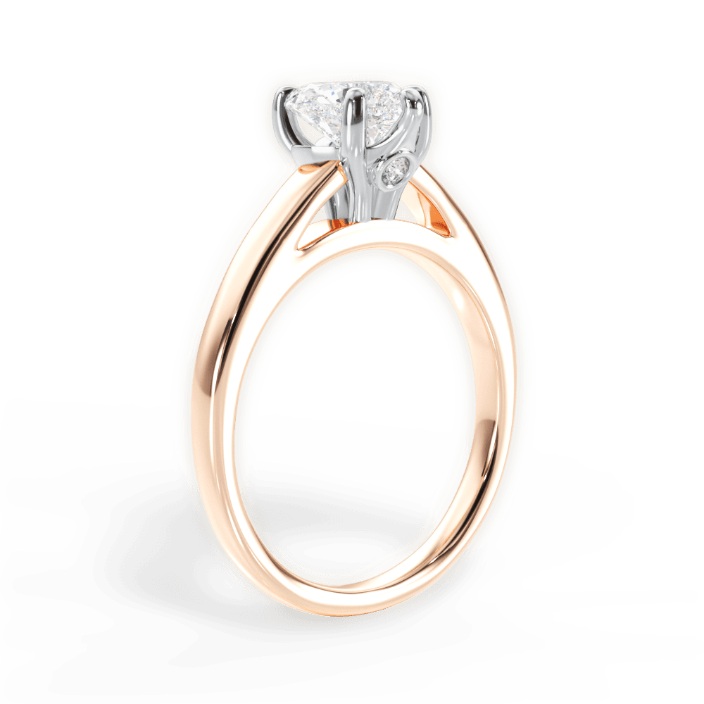 Bethany Heart Cut Lab Grown Diamond 18Kt Rose Gold Engagement Ring - View 3