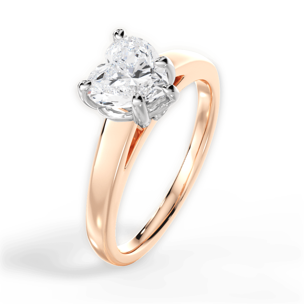 Bethany Heart Cut Lab Grown Diamond 18Kt Rose Gold Engagement Ring - View 2