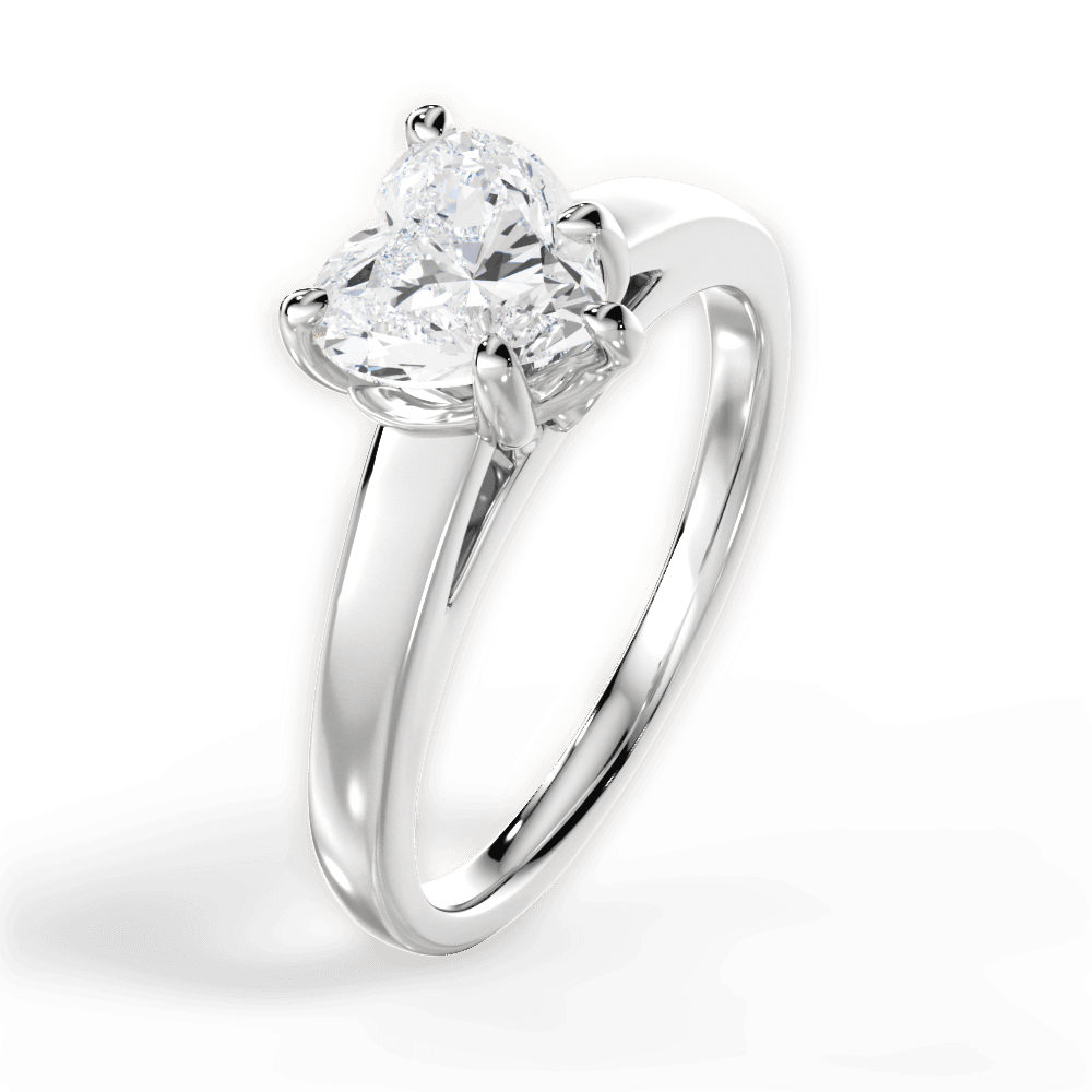 Bethany Heart Cut Lab Grown Diamond Platinum Engagement Ring - View 4