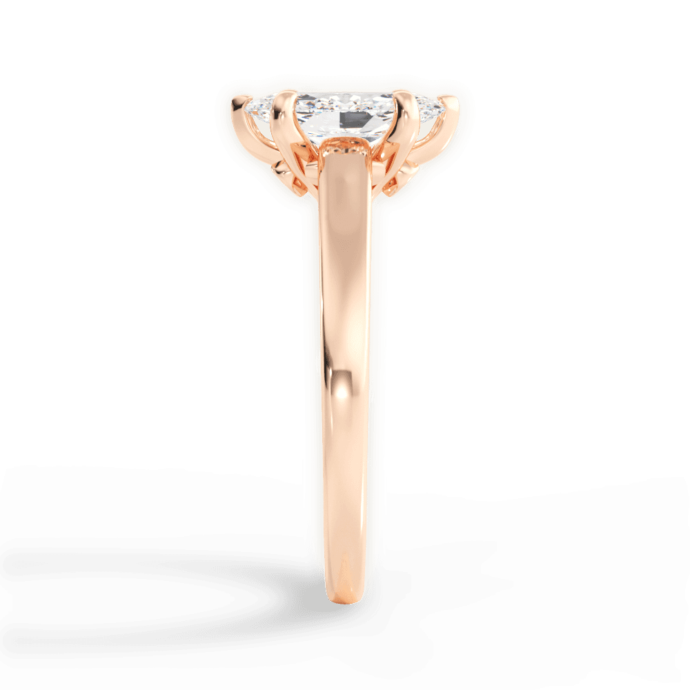 Cheryl Marquise Cut Lab Grown Diamond 18Kt Rose Gold Engagement Ring - View 4