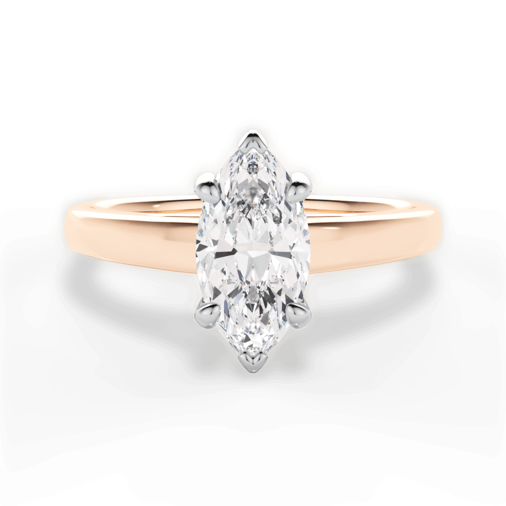 Bethany Marquise Cut Lab Grown Diamond 18Kt Rose Gold Engagement Ring
