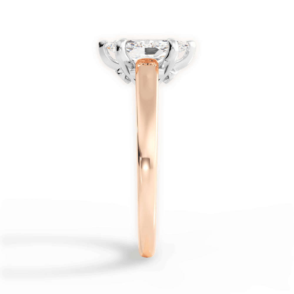 Bethany Marquise Cut Lab Grown Diamond 18Kt Rose Gold Engagement Ring - View 3