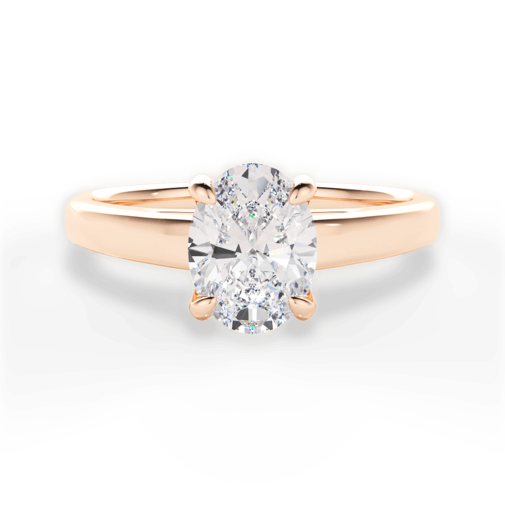 Cheryl Oval Cut Lab Grown Diamond 18Kt Rose Gold Engagement Ring
