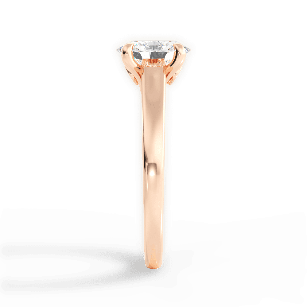 Cheryl Oval Cut Lab Grown Diamond 18Kt Rose Gold Engagement Ring - View 2