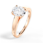 Cheryl Oval Cut Lab Grown Diamond 18Kt Rose Gold Engagement Ring - View 3