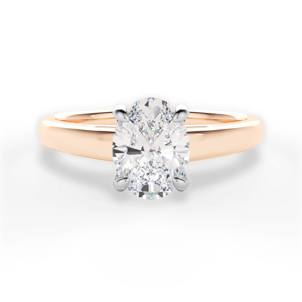 Bethany Oval Cut Lab Grown Diamond 18Kt Rose Gold Engagement Ring