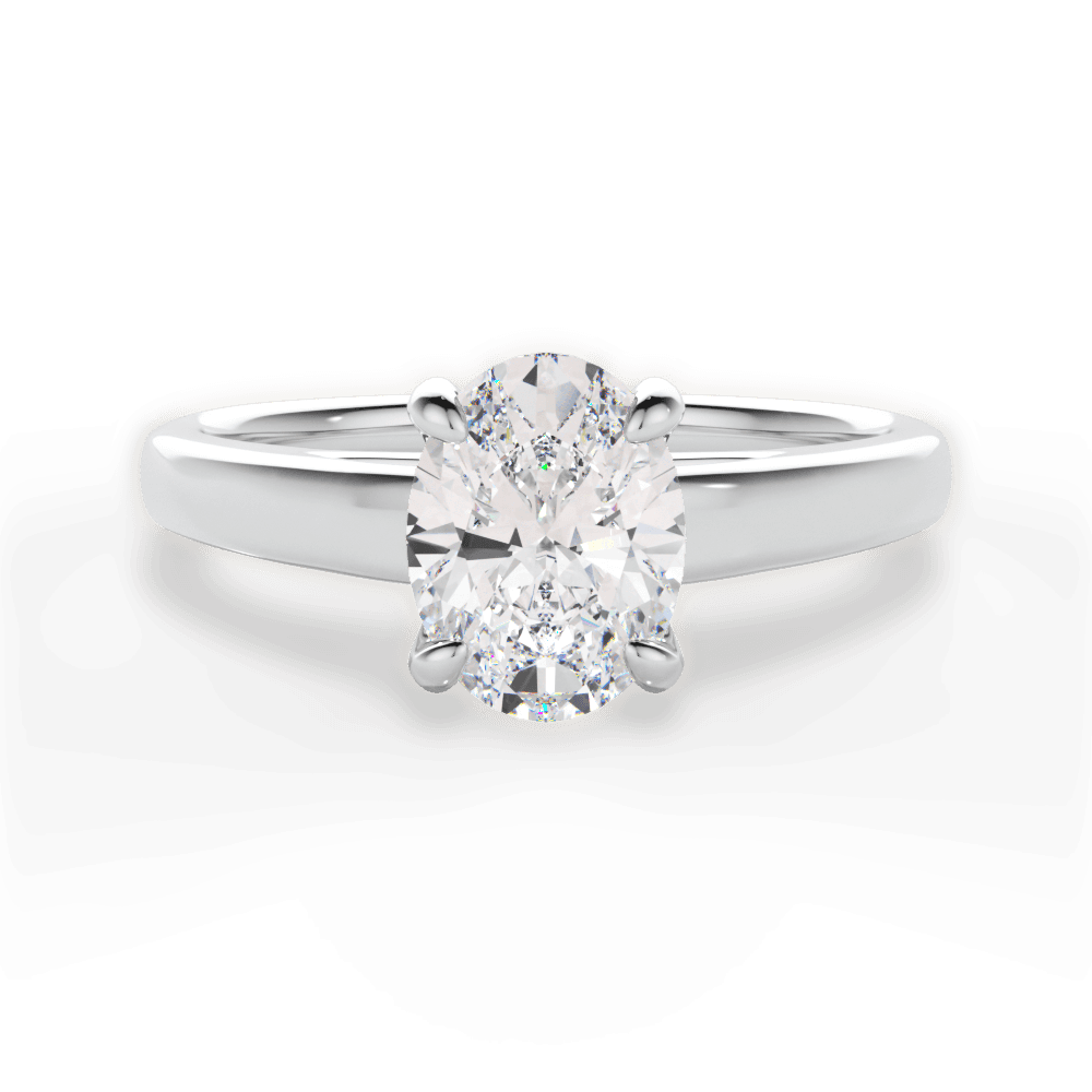 Bethany Oval Cut Lab Grown Diamond 14Kt White Gold Engagement Ring