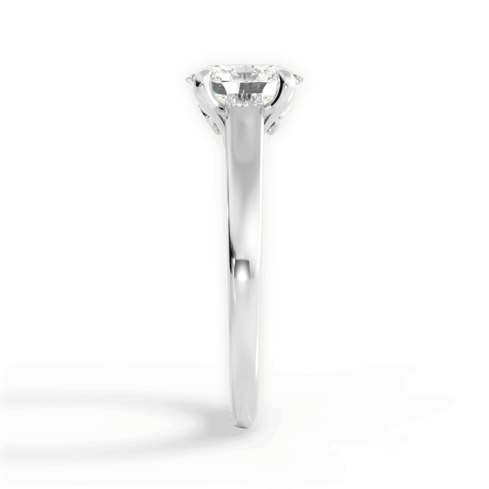 Bethany Oval Cut Lab Grown Diamond Platinum Engagement Ring - View 4