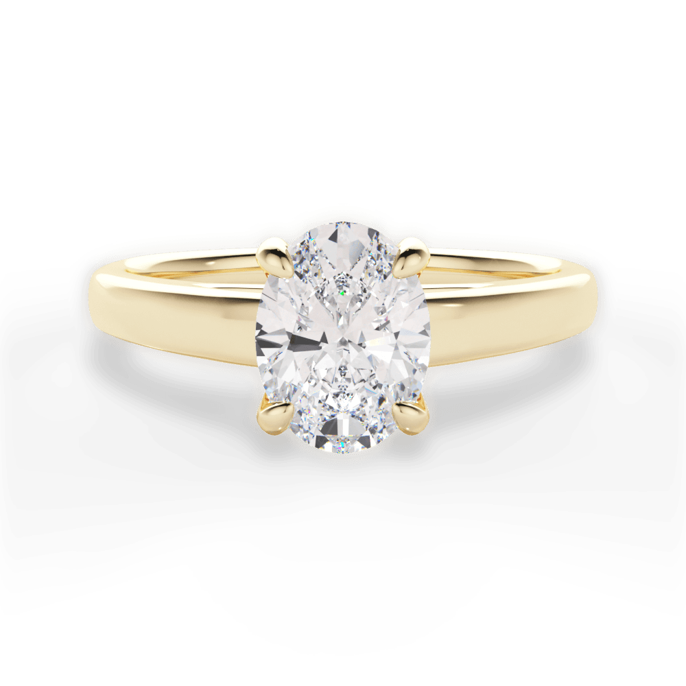 Cheryl Oval Cut Lab Grown Diamond 18Kt Yellow Gold Engagement Ring