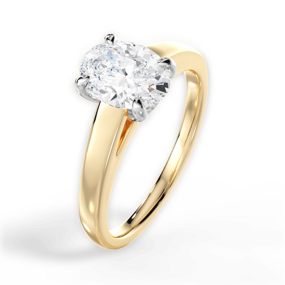 Bethany Oval Cut Lab Grown Diamond 18Kt Yellow Gold Engagement Ring - View 4