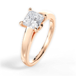 Cheryl Princess Cut Lab Grown Diamond 18Kt Rose Gold Engagement Ring - View 4