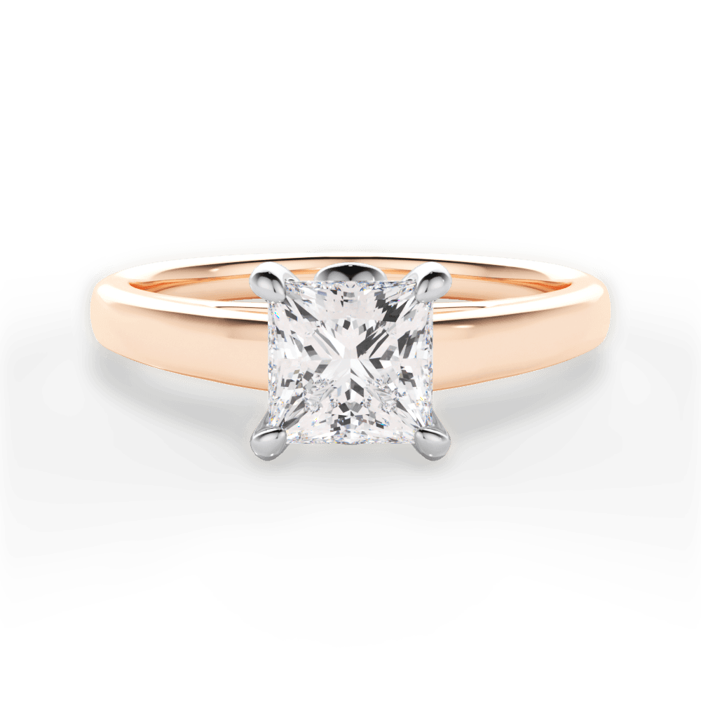 Bethany Princess Cut Lab Grown Diamond 18Kt Rose Gold Engagement Ring