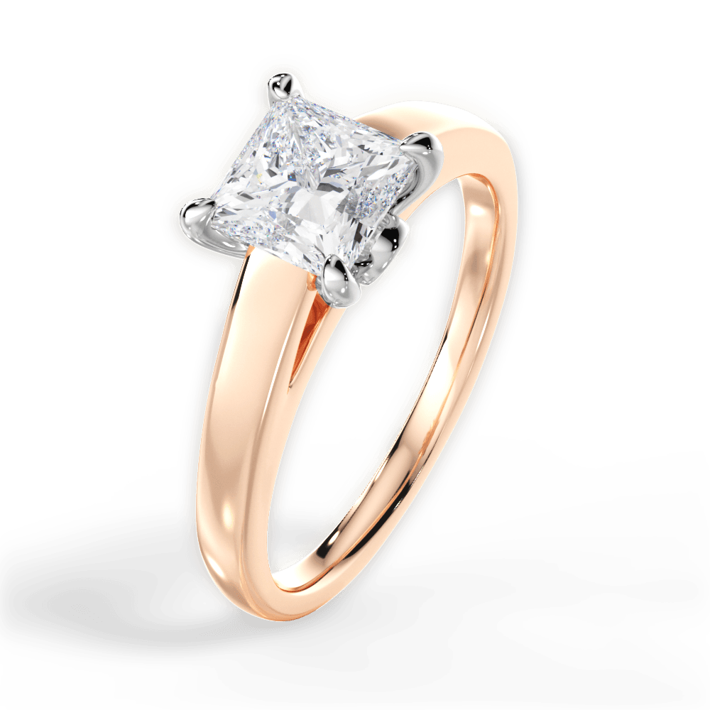 Bethany Princess Cut Lab Grown Diamond 18Kt Rose Gold Engagement Ring - View 3