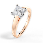 Bethany Princess Cut Lab Grown Diamond 18Kt Rose Gold Engagement Ring - View 3