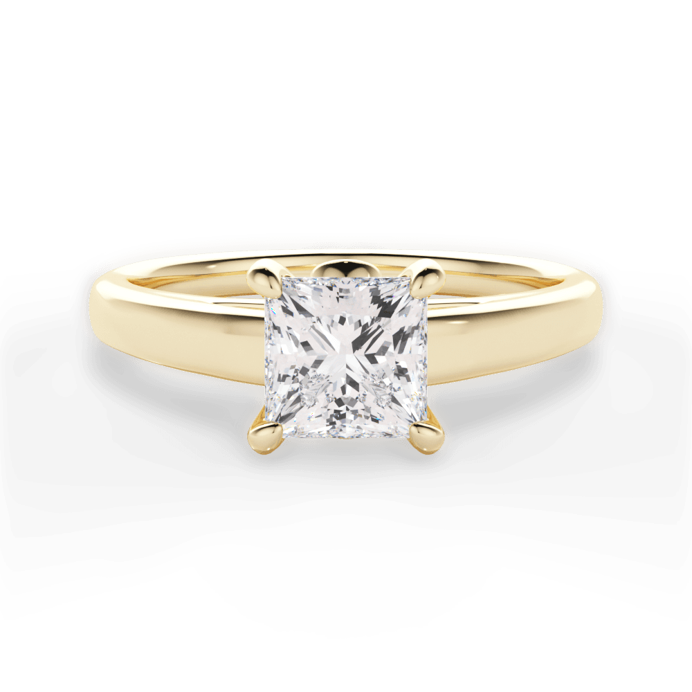 Cheryl Princess Cut Lab Grown Diamond 18Kt Yellow Gold Engagement Ring