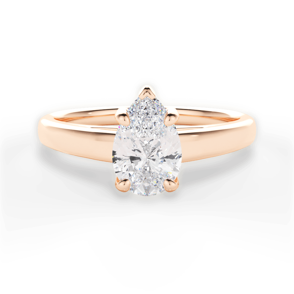 Cheryl Pear Cut Lab Grown Diamond 18Kt Rose Gold Engagement Ring