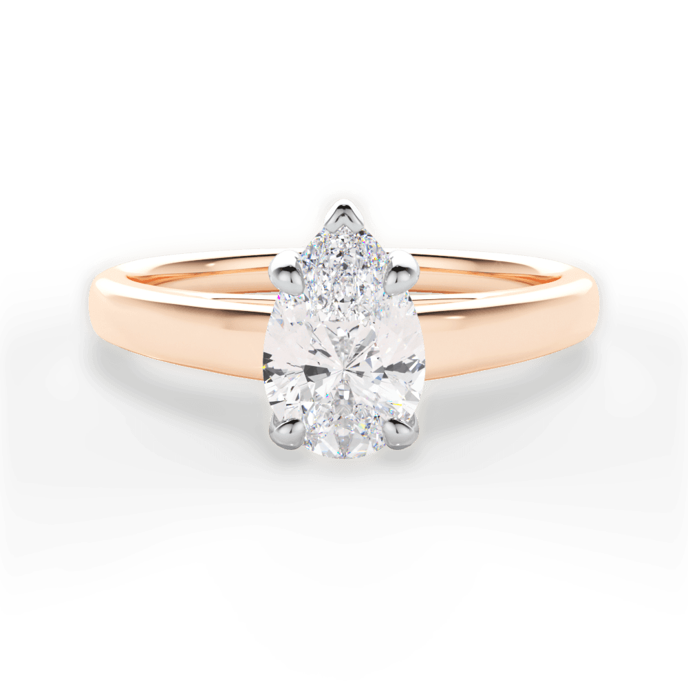 Bethany Pear Cut Lab Grown Diamond 18Kt Rose Gold Engagement Ring