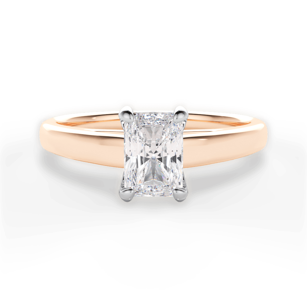 Bethany Radiant Cut Lab Grown Diamond 18Kt Rose Gold Engagement Ring
