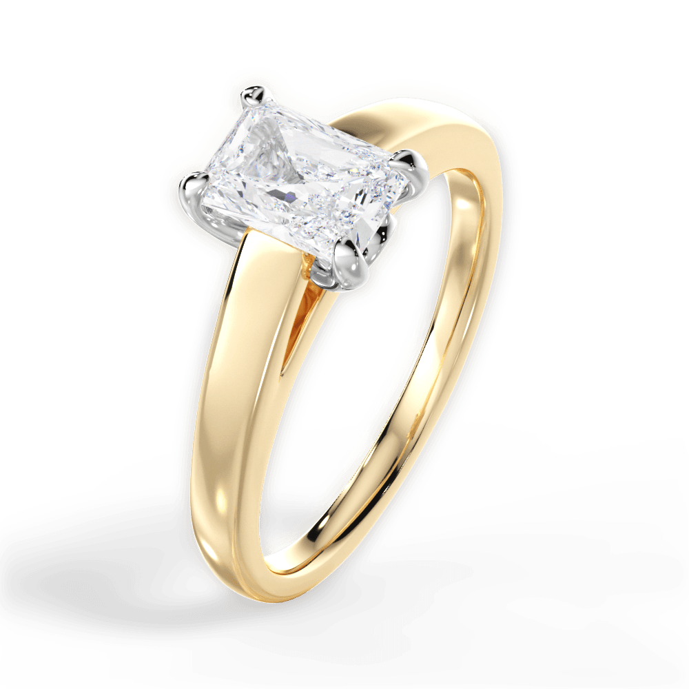 Bethany Radiant Cut Lab Grown Diamond 18Kt Yellow Gold Engagement Ring - View 4