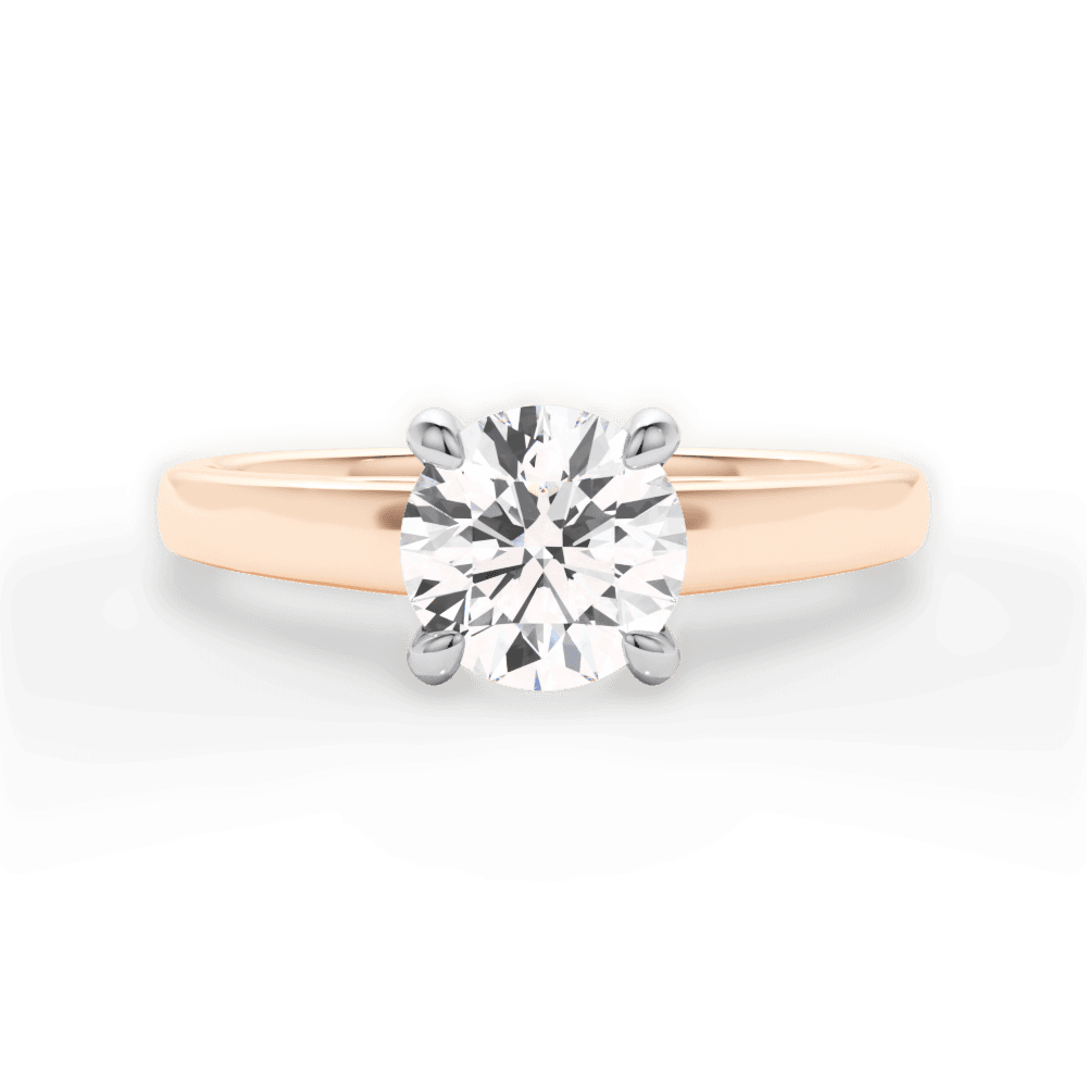 Bethany Round Cut Lab Grown Diamond 18Kt Rose Gold Engagement Ring