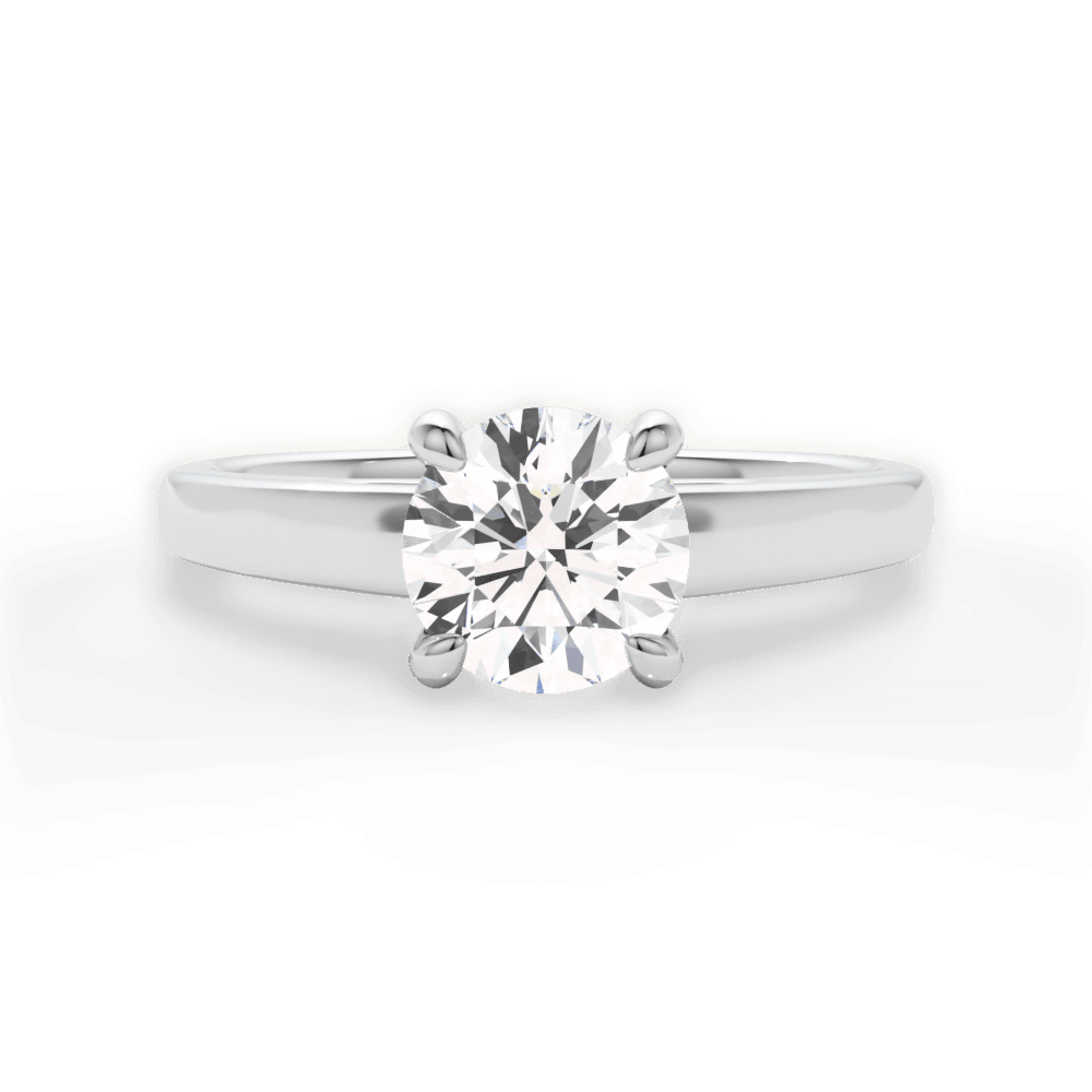 Bethany Round Cut Lab Grown Diamond 18Kt White Gold Engagement Ring