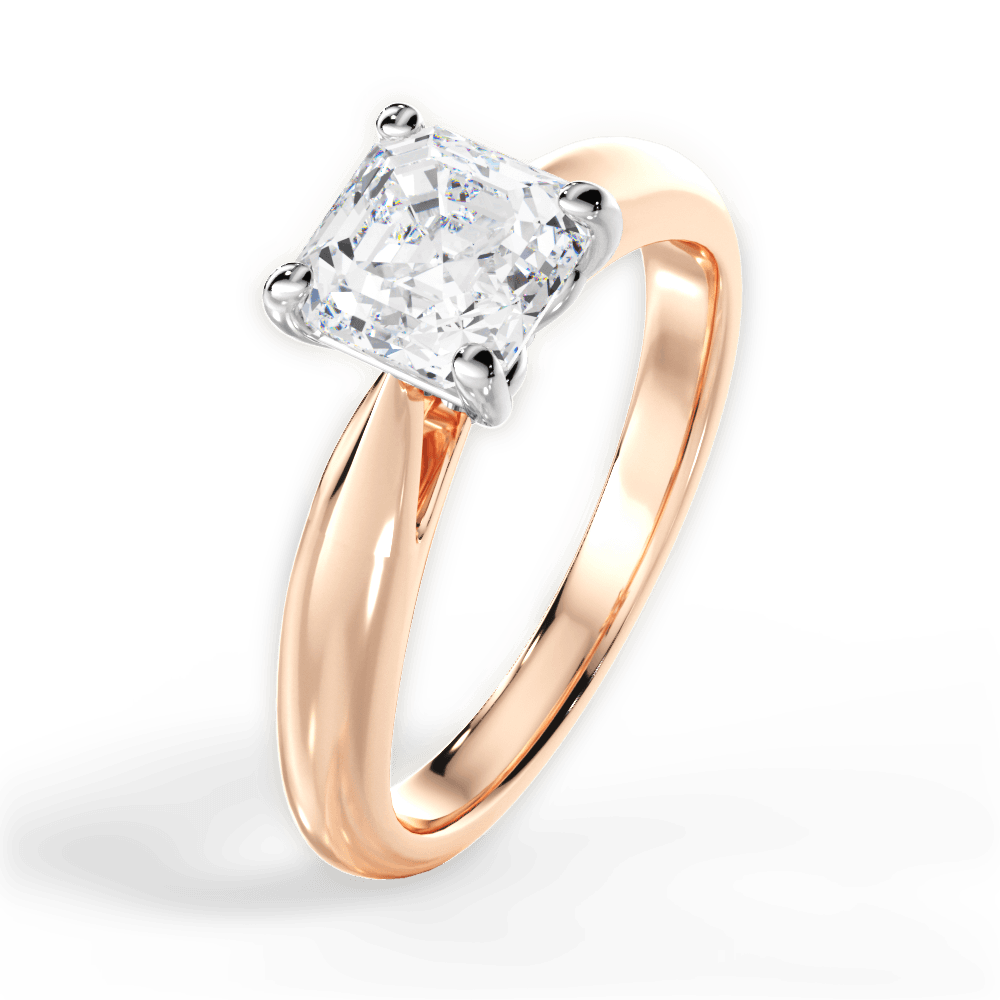 Amy Asscher Cut Lab Grown Diamond 18Kt Rose Gold Engagement Ring - View 3